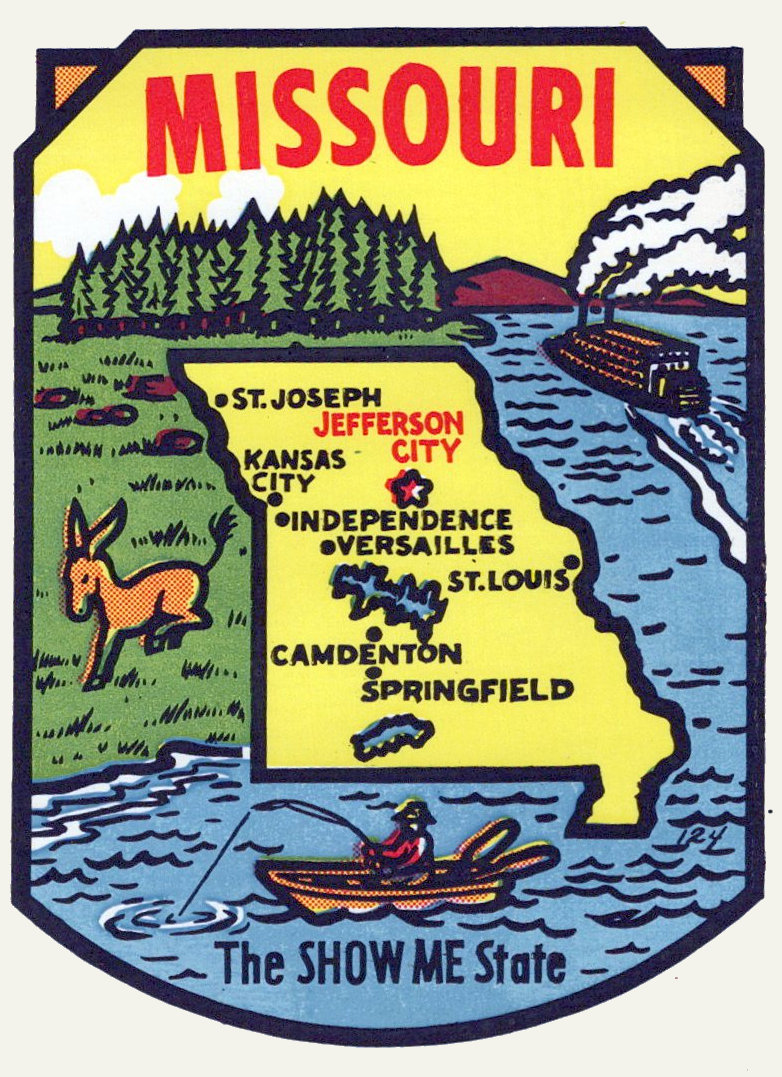 (image for) Missouri (2) Show Me State II Vintage Vacation Stickers